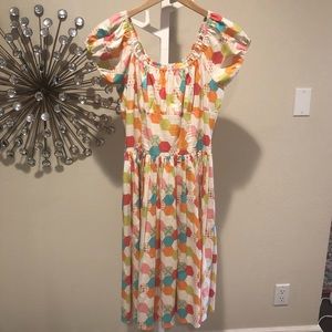 Playful retro style summer dress, bright colors